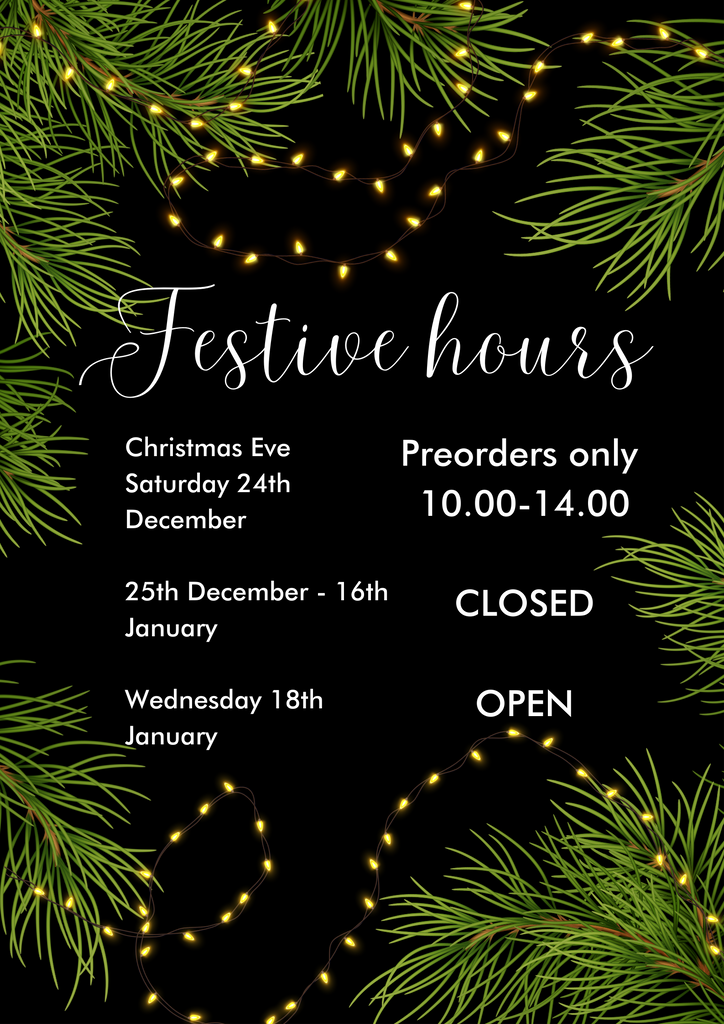 Festive Hampers and opening times